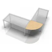 Hjh OFFICE PRO HE91 - Hoek rond 80 x 80 Esdoorn