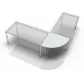 Hjh OFFICE PRO XBE91 W - Hoek rond 80 x 80 Grijs