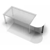Hjh OFFICE PRO XBA60 G - Aanschuiftafel 60x80 Wit