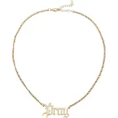 Mister tee Pray Chunky Necklace Goud Man