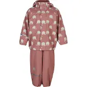 CeLaVi Regenkleding - PU - Burlwood m. Olifanten - - 140 - Regenkleding