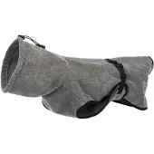 Trixie Badjas Hond - Badstof Grijs Maat M - Ruglengte 50 cm, Verstelbare Kraag, Bescherming Tegen Onderkoeling