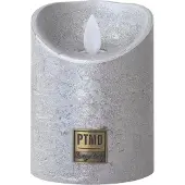 Ptmd led light kaars met beweegbare vlam zilver s