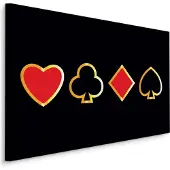 Karo-art Schilderij - Speelkaart symbolen modern, premium print