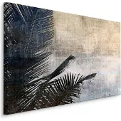 Karo-art Schilderij - Abstracte palm bladeren, premium print