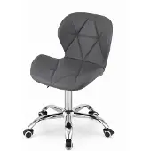 Leobert Bureaustoel AVOLA DORY-21 Grijs, Kunstleer Zitting, Ergonomisch en Verstelbare Zithoogte, 5-Poot Chrome Basis, Geschikt voor Thuis en Kantoor, Max. 110 kg
