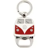 VW Collection - Volkswagen sleutelhanger-ring sleutelaccessoire sleutelhouder met bierflesopener in T1 Bulli Bus-design (blauw)