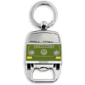 VW Collection - Volkswagen sleutelhanger accessoire sleutelhanger met bierflesopener in T2 Bulli Bus design (groen)