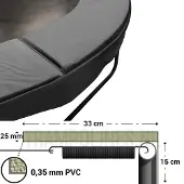 Magic Jump Trampoline Rand Grey 244 cm