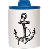 Kitsch Kitchen | Voorraadpot Anchor keramiek wit x16 cm voorraadpotten | NADUVI