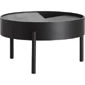 Woud Arc salontafel Ø66 cm zwartgeverfd essen