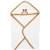 Childhome badcape met washand 80 cm wit/bruin