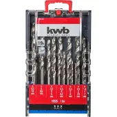 Kwb 109119 HSS Metaal-spiraalboorset 19-delig 1 mm, 1.5 mm, 2 mm, 2.5 mm, 3 mm, 3.5 mm, 4 mm, 4.5 mm, 5 mm, 5.5 mm, 6 mm, 6.5 mm, 7 mm, 7.5 mm, 8 mm, 8.5 mm, 9