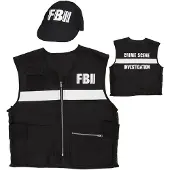 E-Carnavalskleding.nl FBI onderzoeker kostuum (zwart en wit, M/L)