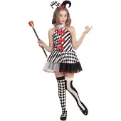 E-Carnavalskleding.nl Harkelijk jurkje zwart wit kinderen