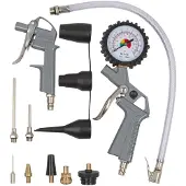 Powerplus POWAIR0023 Pneumatische blaaspistool set - 13 delig - Max. druk: 8bar - Incl. luchtpistool, bandenvulpistool met manometer en 11 accessoires