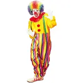 Widmann - Clown & Nar Kostuum - Funny Clown Circus Kostuum Man - Multicolor - XXL - Carnavalskleding - Verkleedkleding