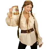 E-Carnavalskleding.nl Piratenshirt dames, beige-S