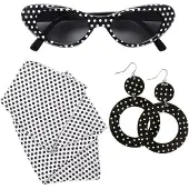 Finidi 50's diva verkleed set (zwart en wit)