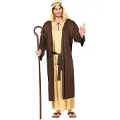 Boland Traciks - Middeleeuwen & Renaissance Kostuum - Bijbelse Schaapsherder Kerststal - Man - Bruin - Large - Kerst - Verkleedkleding