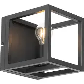 QAZQA Industriële wandlamp zwart kubus - Cage