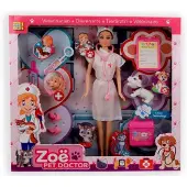 Jonotoys tienerpop dierenarts meisjes 31,5 x 34 cm 11 delig