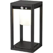 LumenXL Moderne solar staande buitenlamp zwart met sensor - Kiran