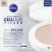 Nivea Gezichtsverzorging Make-up Gekleurd vloeistofkussen Hyaluron cellulaire Filler 3-in-1 verzorgingskussen No. 03 Dunkel 15 ml