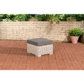 CLP Polyrattan hocker Bilbao / Madeira parelwit ijzerachtig grijs
