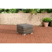 CLP Polyrattan hocker Bilbao / Madeira grijs gevlekt ijzerachtig grijs