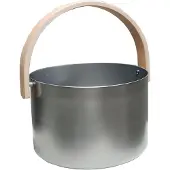 Saunia - Sauna Emmer - 6 liter - Met bijpassende opgietlepel - Cool silver