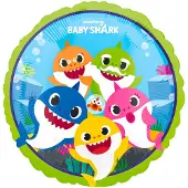 Amscan Folieballon Baby Shark 46 Cm Lichtblauw/groen