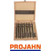 Projahn vlakke houtboren set, 8-delig, vorm E 6,35 mm 1/4" zeskant, lengte 152 mm, Ø 12-32 mm