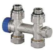 Heimeier Multilux 1-pijp onderblok 1/2 inch recht z/thermostaatknop