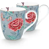 Pip studio Mok Pip Studio Flower Festival Light Blue 450 ml (2-Delig)