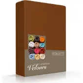 Romanette Hoeslaken Bruin (Velours)-1-persoons (80/90 x 200/210/220 cm)