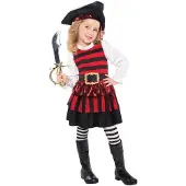 Amscan kostuum Little Lass polyester rood/zwart 4-6 jaar