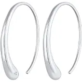 Elli - Elli Oorbellen Dames Creolen Drop Ovale Open Trend Blogger in 925 Sterling Zilver Verguld Oorringen
