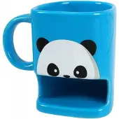 I-Total I Total koekjesmok Panda 250 ml 8 x 10 cm keramiek lichtblauw
