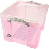 Really Useful Boxes Really Useful Box opbergdoos 35 liter, transparant roze