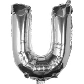 Ginger Ray Pick & Mix - Folieballon letter U - zilver