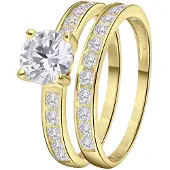 Lucardi Ring goud / transparant