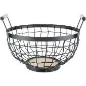 C&T Torre Fruitschaal Zwart D28xh13,5cm Metaal