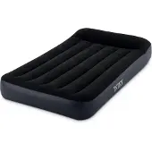 Intex DuraBeam Pillow Rest Classic, eenpersoons luchtbed, rechthoekig, geschikt voor binnen- en buitengebruik, met ingebouwde luchtpomp