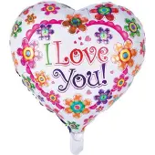 Wefiesta Helium ballon I love you flowers | 46cm