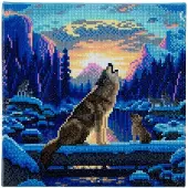 Craft Buddy Huilende Wolven, 30x30cm Kristallen Kunst Kit
