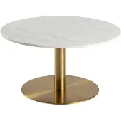 Actona Marble Salontafel Marmer - Ø 80 - Wit / Goud