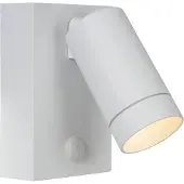 Lucide TAYLOR - Wandspot / Wandlamp Binnen/Buiten - 1xGU10 - IP54 - Bewegingssensor - Wit