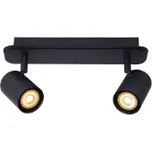 Lucide LENNERT - Plafondspot Badkamer - LED Dimb. - GU10 - 2x5W 3000K - IP44 - Zwart