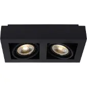 Lucide ZEFIX - Plafondspot - LED Dim to warm - GU10 (ES111) - 2x12W 2200K/3000K - Zwart